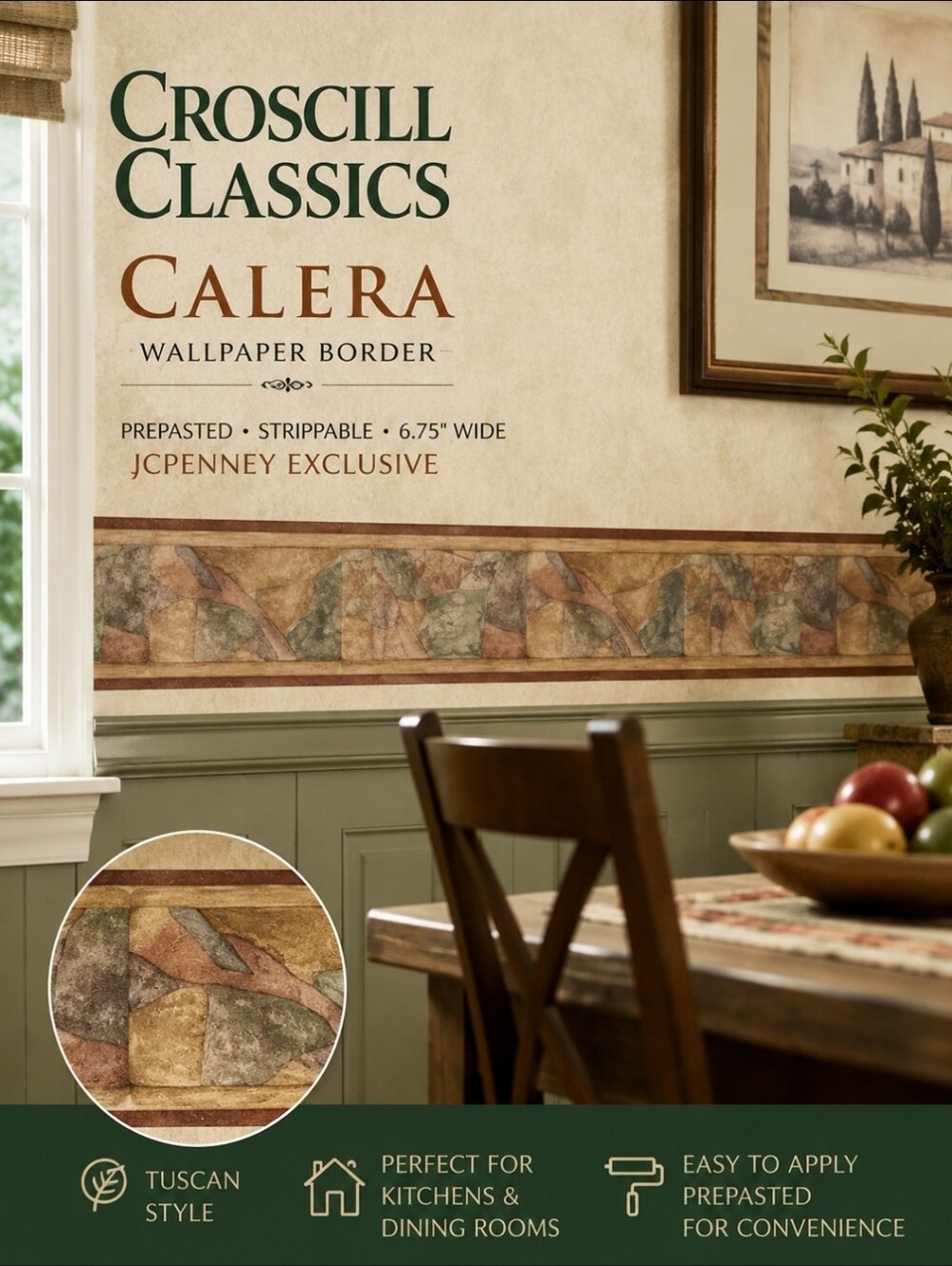 VTG Croscill Classics Calera Wallpaper Border JCPenney Exclusive Made in Canada
